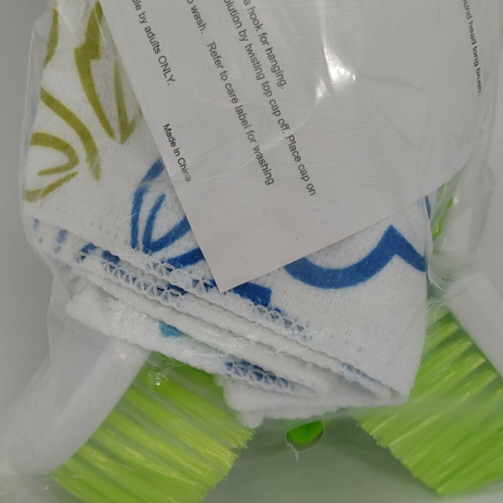 Green Kitchen Microfiber Cloth Set with Flowers Leaf Shaped Brush and Long Brush - Picture 6 of 8